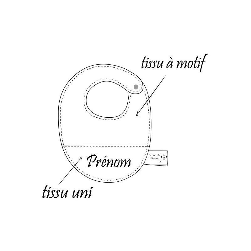 Bavoir enfant motif chat à personnaliser avec le prénom de v